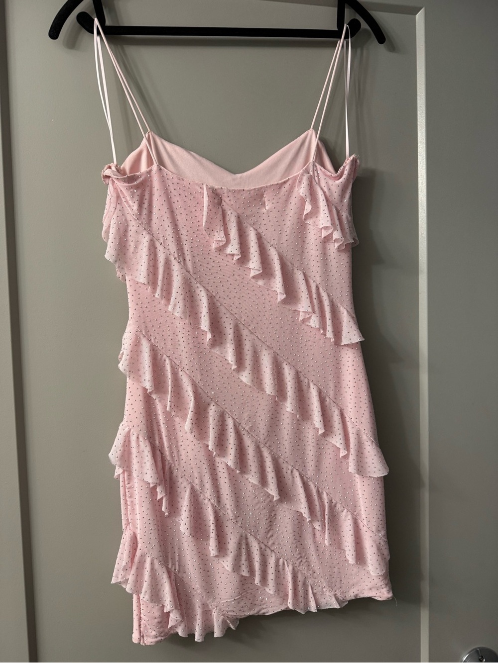 American Threads Riri Rhinestone Ruffle Mini Dress - Picture 2 of 2